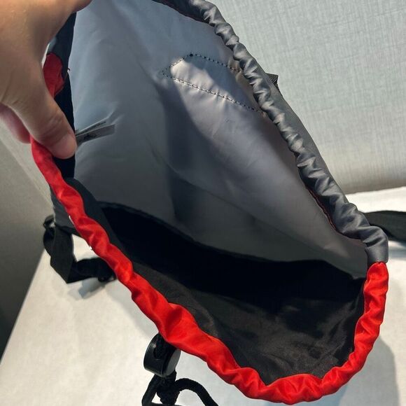 Disney Parks Mickey Mouse Cinch Drawstring Bag Backpack WDW Disneyland Red Black - Picture 5 of 7